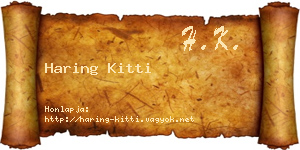 Haring Kitti névjegykártya
